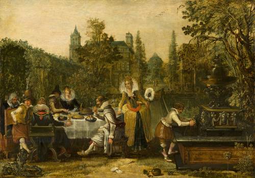 Merry Company in a Park by Esaias van de Velde, 1614