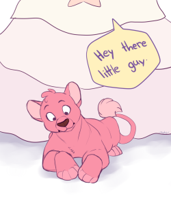 klotzzilla:  A while ago I really wanted to draw a little sequence of Rose raising baby Lion. I might still pick this up again ;u; 