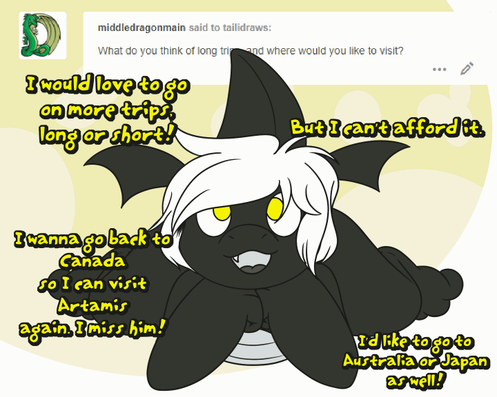 tailidraws:#TailiDraws - “Wanderlust beckons…”  Hnnnng dis draggy too cuuuuute