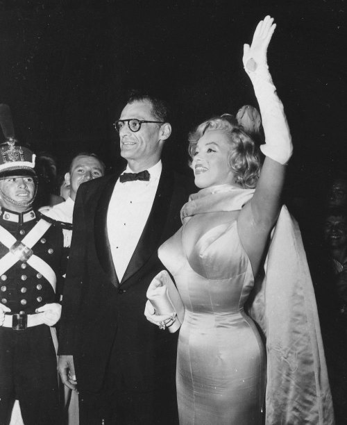 Marilyn Monroe and Arthur Miller at the premiere of “The Prince and The Showgirl” at Radio City Musi