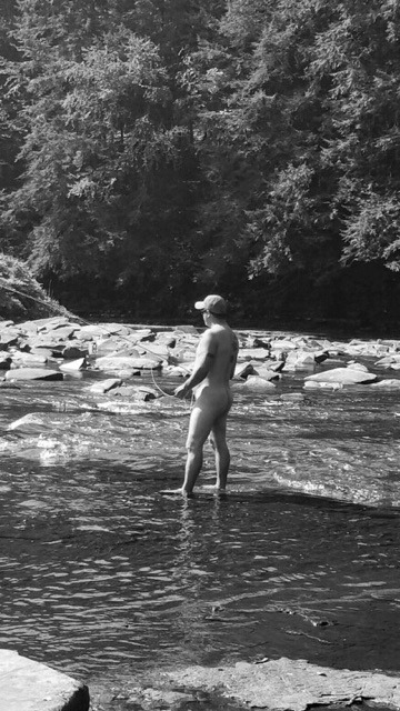 Nothing like fishing naked!