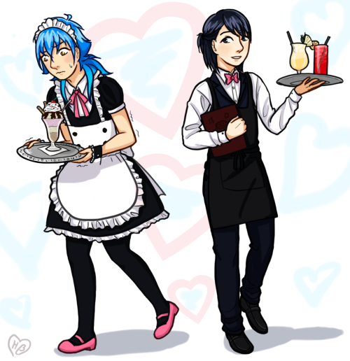 Drawing challenge kinda day 22: Draw them as a maid/butler! more like maid café- i was a maid once, 