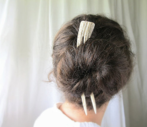 Antler Hair Pin by JCMcCairn I&rsquo;d like to believe this is what the queen really stabbed her