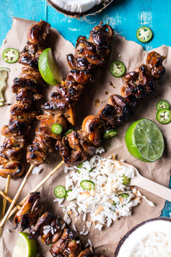 do-not-touch-my-food:  Coconut Honey Lime Filipino Chicken Adobo Skewers