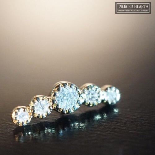 Beautiful Diamond arch threadless end in 14k YG. We are open regular business hours on Easter Sunday