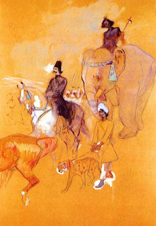 artist-lautrec: The Procession of the Raja, 1895, Henri de Toulouse-Lautrec www.wikiart.org/
