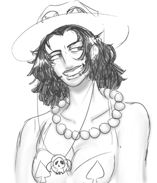 portgas d ace from one piece but as a woman
