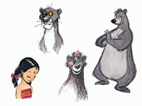 Concept sketches for The Jungle Book by Ken Anderson