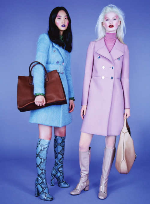 leahcultice: Jiyoung Kwak &amp; Helena Greyhorse for Harper’s Bazaar UK August 2014Boots b