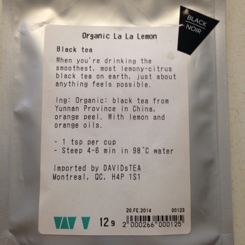 Tea #158: La La Lemon by DAVIDsTEA