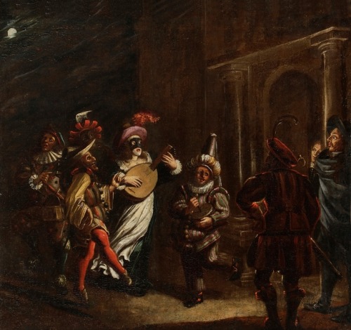 Matthys Naiveu (1647 - 1721)Scène de la commedia dell’arte de nuit