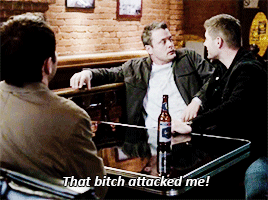 pathsofpassion:  Dean “Son of a Bitch” “Ad nios, Bitch” Winchester beating a guy down for using a slur about his not-adopted not-stepdaughter. *blinks slowly at robbie*.