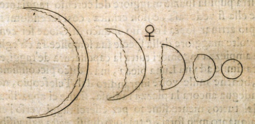 sci-universe:Galileo’s sketches from Sidereus Nuncius (1610), the first published scientific work ba