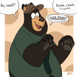 sum0kum0:genchiart:  soosramirez gave me an idea of a furry Soos and he’d totally be a honey bear.BEAR SOOS  My fucking God! So Damn cuuuute