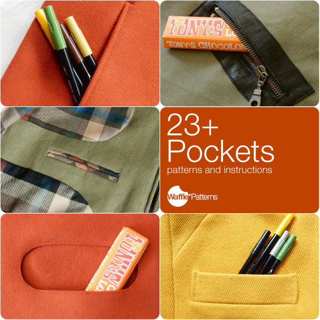 Waffle Patterns // sewing patterns for ladies — New Release 23+Pockets -pocket  patterns and