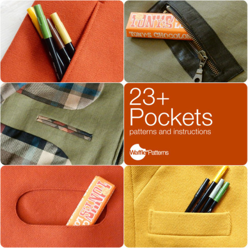 wafflepatterns:New Release23+Pockets  -pocket patterns and sewing instructions-Meet the new release 