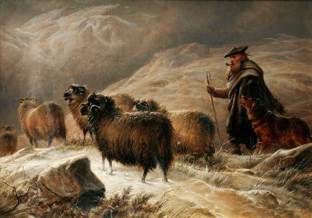 Он закричал пастухам чтобы они скорее гнали. Шотландский фермер 19 века. Пастухи Шотландии 19 века картина. Пастухи в живописи.
