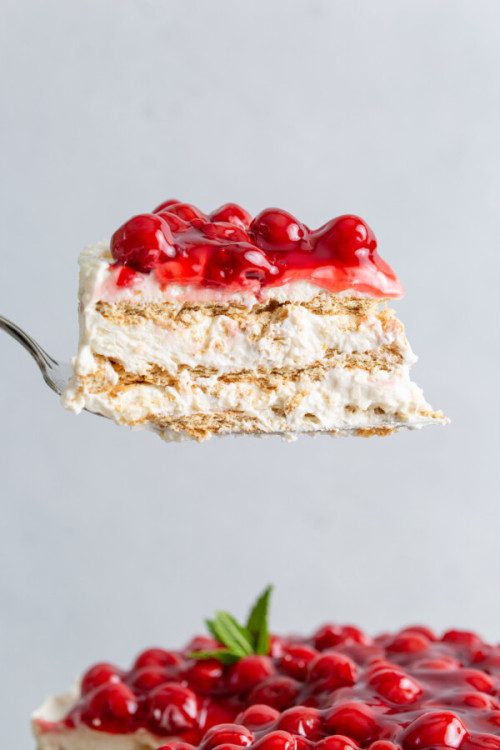 fullcravings:No Bake Cherry Cheesecake Icebox Cake