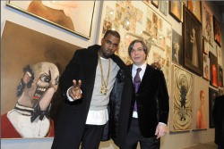 within-but-with0ut:  My Beautiful Dark Twisted Fantasy cover artist George Condo hosted an exhibit for his Mental States collection in 2011. Kanye West and Marc Jacobs were in attendance.