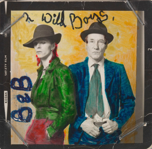 David Bowie &amp; William Burroughs, photo by Terry O'Neill, 1974. Hand-coloured by Bowie. The David