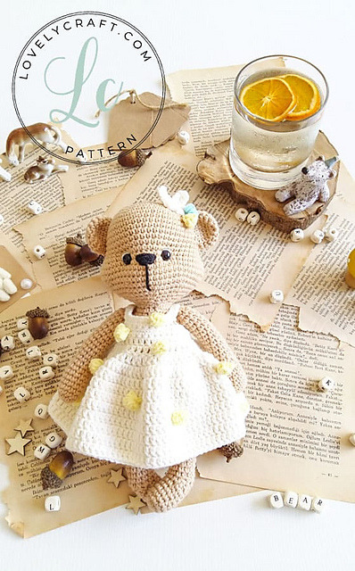 ericacrochets:Mrs. Cookie Teddy Bear by LovelyCraftFree Crochet Pattern Here