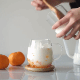Tangerine Yogurt Juice みかんヨーグルトジュース※ Do not delete the caption / Do not repost my gifs without credi