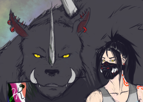 Drew My Rp Oc For A Pride Event On The Discord Server. Demiboy Demigod In His Beast And Humanoid Forms,