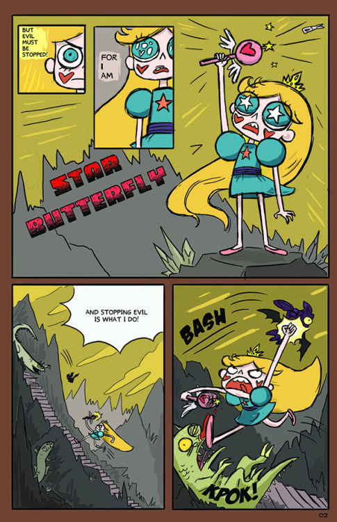 daronnefcy:  Here’s super early comic! From the original concept, where Star was just a crazy earth girl who believed with all her heart that she had magic powers.  I made a bunch of these comics years ago and never put them online.   i like this,but