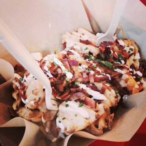 Irish nachos with a side of triple bypass. #california #bruxie #latergram (at Bruxie Gourmet Waffles