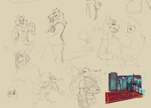 aubrgn:Aelmidean sketches mostly Mirepoix arc stuff.