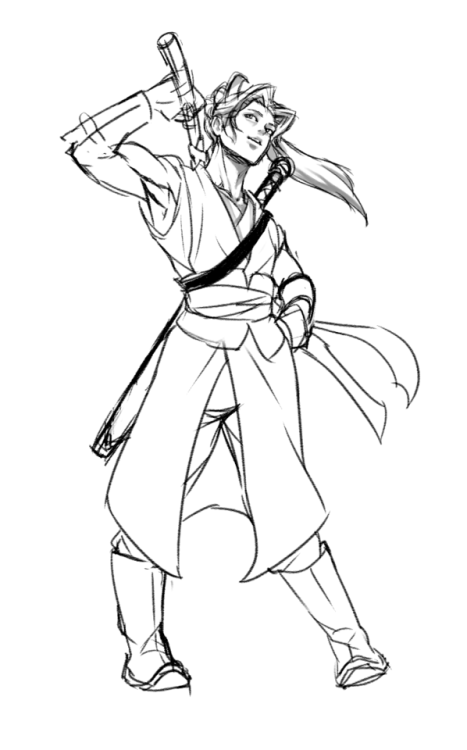 ksen779:decided to clean up this sketch of my oc :o mu huanyin is a character from The Wrong Crowd, 