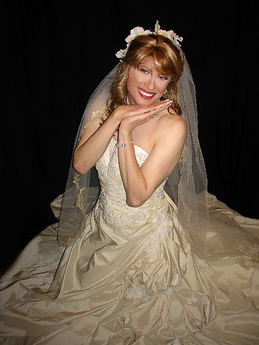 This breathtaking bridal crossdresser is Leslie Anne.