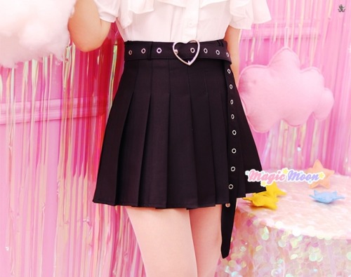 ★ Kawaii Mini Skirt with Heart Belt ★Visit: magicmoon.storenvy.com