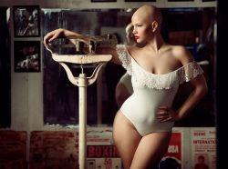 Poppins-Me:  Plus Size Model Elly Mayday Continues To Pose Despite Bald Head, Scars,