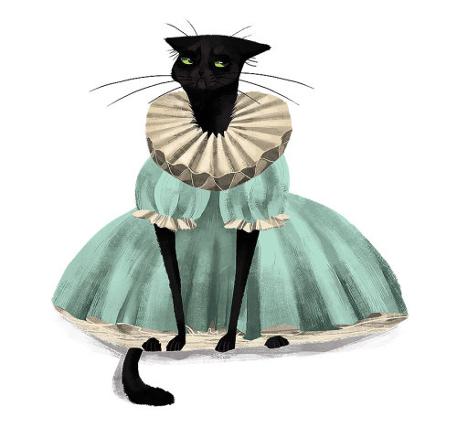 My S.O excitedly told me that today was draw your cat in a dress day. Today is also colour collectiv