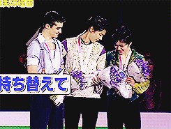 eggplantgifs:Yuzuru & Shoma’s Podium Wedding: 2015 GPF → 2015 Nationals → 2016 GPF → 2017 4CC