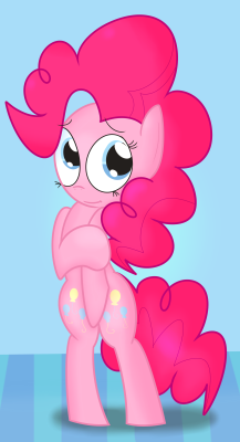 mr&ndash;degradation:Pink pony being shy and stuff.D’aww~ &lt;3