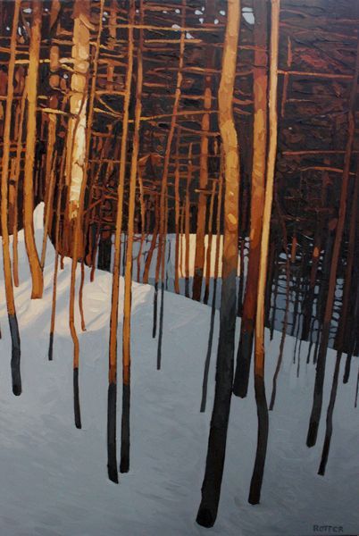 rickstevensart:Peter Rotter | Winter Sunset | oil on canvas | 30 x 20" | #art #Inspiration http