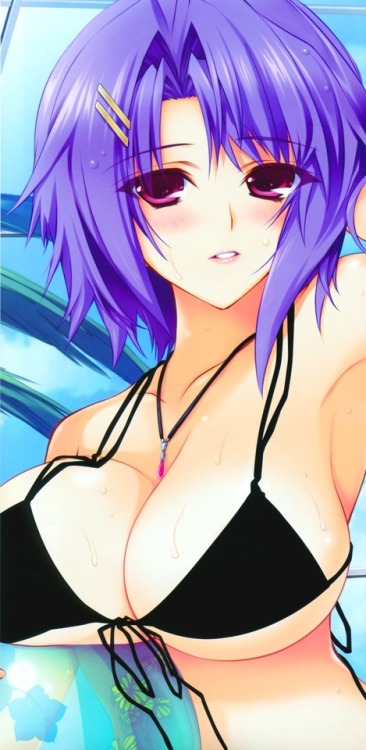 iizuki tasuku shiden ~enkan no kizuna~ kaguyama rindou bikini cleavage stick poster swimsuits underboob wet | #208265 | yande.re