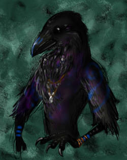 fourtygay:  a Kaw could be a male or a female Kaw. Kaw have beards. Excellent navigators and mariners. This one’s got some paint on. Kaw wear paint in battle and also for other magical uses.  They usually only wear pants, Female Kaw wear skirts.