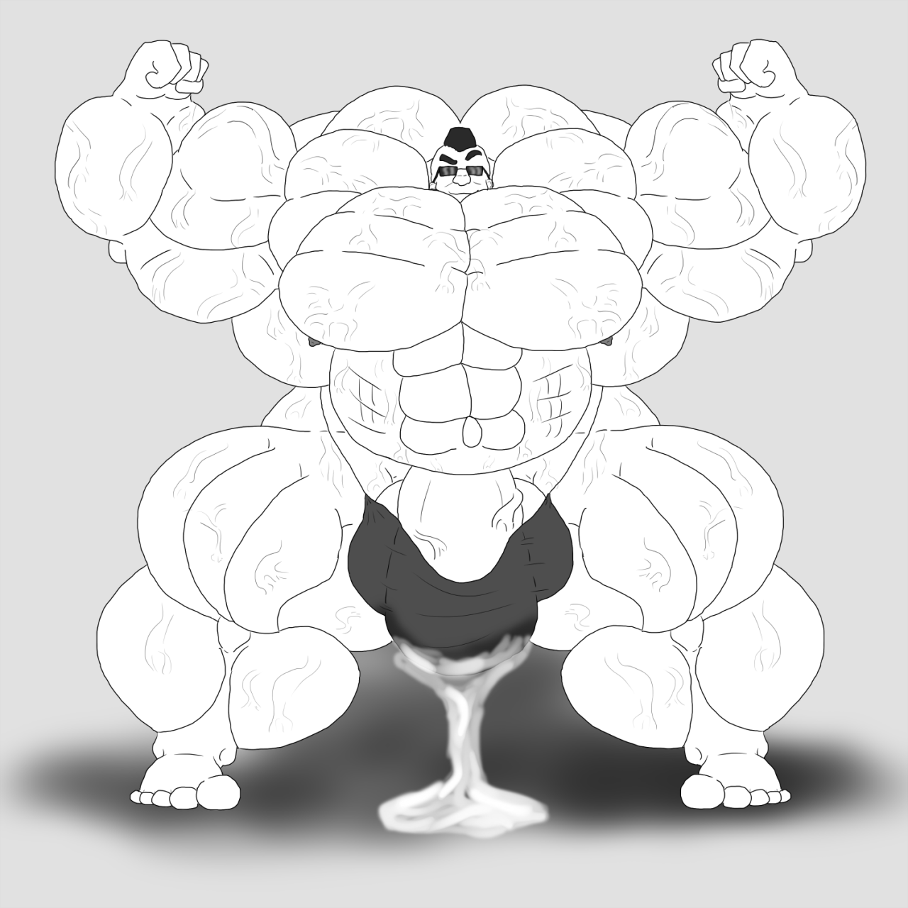 greenybenski:  Reposted with permission.  A $10 Outline commission for NZbodybuilder