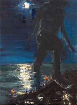 red-lipstick:  Euan Macleod (b. 1956, Christchurch, New Zealand) - Night/Kiama    Paintings: Oil on Canvas