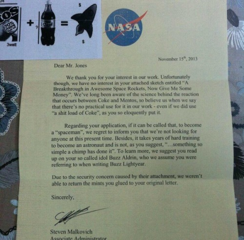 failsnet:Tumblr Fails.net - Letter from NASA