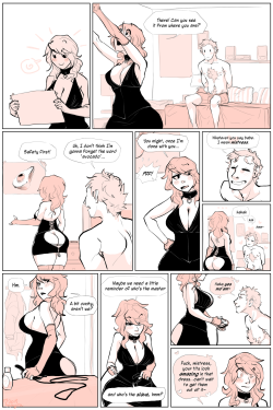 akitteninacollar:bloobs-shenanigans:  slipshine:  Enjoy this 5-page preview of yet another debuting series, Neapolitan by Tamyra! In this new bi-monthly comic, the starring couple will try new things in the bedroom, starting with a little bondage… If