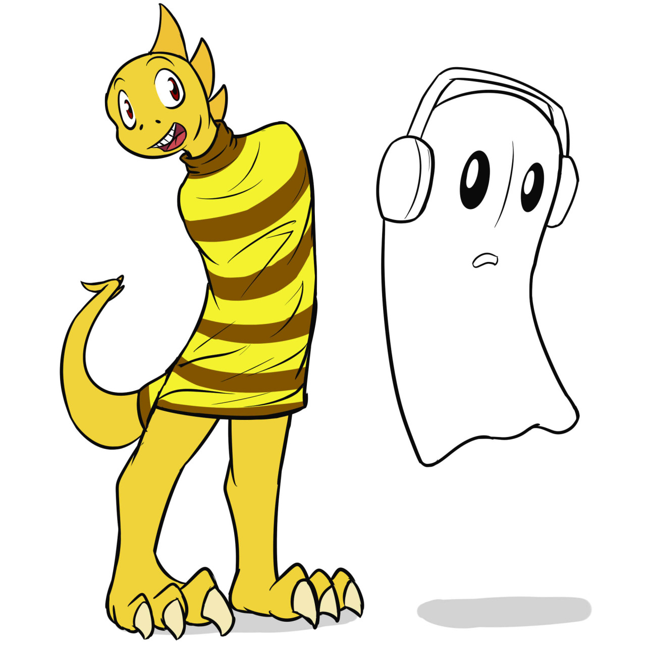Monster Kid and Napstablook, cause they are also characters from Undertale that I