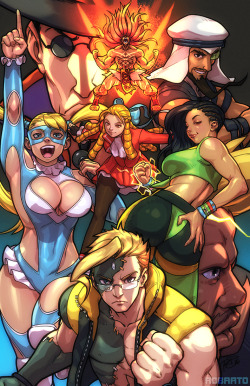 robscorner:  Street Fighter V‬ illustration featuring the new challengers and the vanilla return characters for Combobreaker near the end of the month~