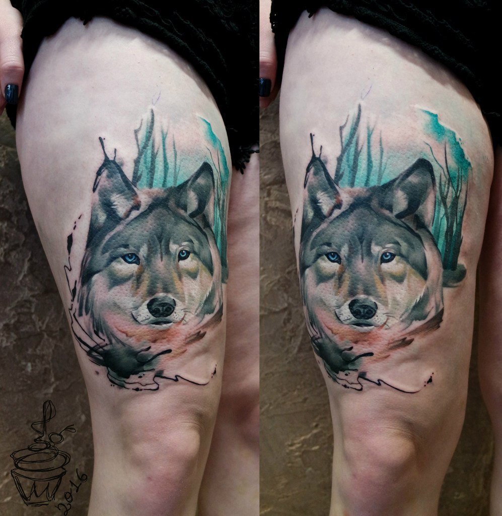 thatattoozone:    Darya Pirozhenko     Lonewolf