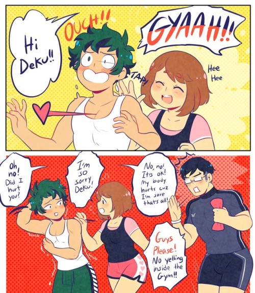 blueandgreennerds: Iida has better endurance that’s why he isnt sore~ (๑ゝڡ◕๑)(Uncensored version ava