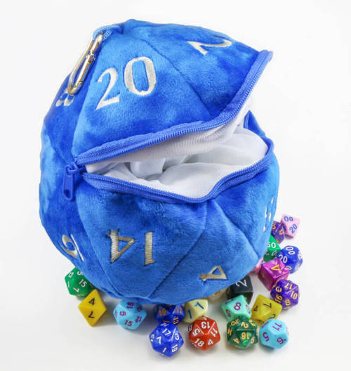 Plush d20 dice that hold d20 dice :)