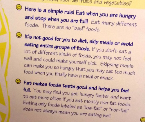 sugargodcomplex:bogleech:pretty real shit on this poster at our doctor’s office actually   “eat when you are hungry, stop when you are full” THAT’S SCRIPTURE BABY